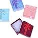 BCP 12pcs Assorted Color Small Hard Gift Box for Ring Earring Jewelry, 1-5/8 x 1-5/8 inches