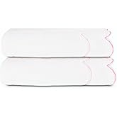 RRBXIA 100% Cotton Bath Towels for Bathroom 2 Pcs Scalloped Hand Towels 27 * 54 Inch Embroidered Decorative 600 GSM Soft Absorbent Bath Towel for Spa Yoga Hotel Sport (Pink)