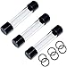 Twisty Pipes Replacement£¬3 x Twisty Glass Tubes with Rubber Caps and 6x O-Ring