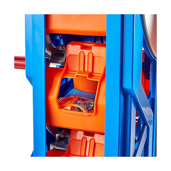 Hot Wheels FTB68 - City Power Parkgarage und Parkhaus mit Rennbahn, Garage für 35+ Autos inkl. 1 Spielzeugauto, ca. 57 cm hoch, für Kinder ab 5 Jahren – Bild 5