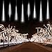 Meteor Shower Rain Lights, Komake Meteor Shower Lights Led Rain Lights Falling String Lights Rain Drop Lights Cascading Icicle Lights for Christmas Wedding Party Garden, 30cm 8 Tube 144 LEDs, White