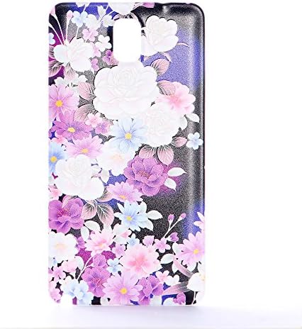 GreatQIQI Samsung Galaxy NOTE 3 Replacement Back Cover, Embossed Pattern Premium Plastic Housing Battery Back Cover for Samsung Galaxy NOTE 3 III N9000 N9005 (Purple Roses)