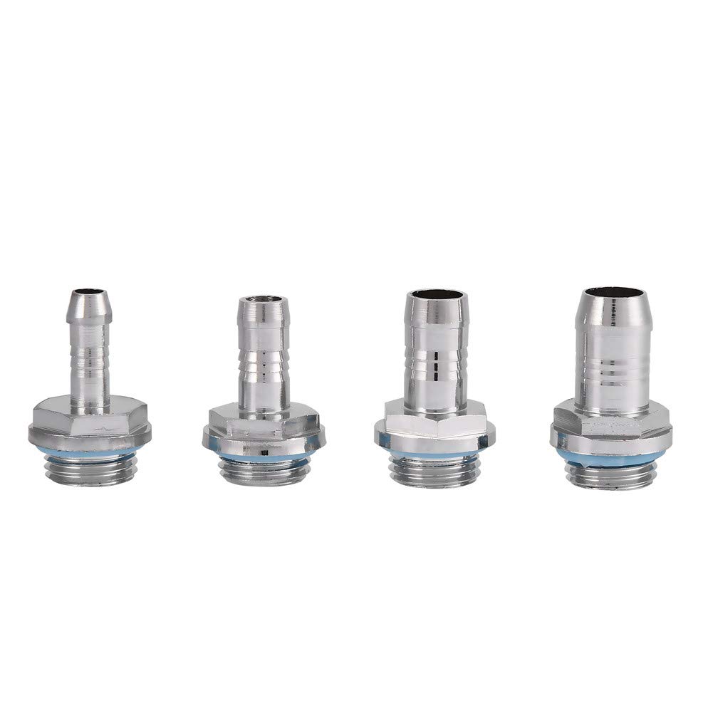 6 PCS Barb Fittings,PC Water Cooling Systems Two-Touch Fitting G1/4 Thread Barb Connector for Water Cooling System Kit(6mm)