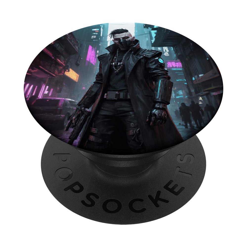 Cyberpunk Gothic Aesthetic Futuristic Graphic Design Print PopSockets Swappable PopGrip