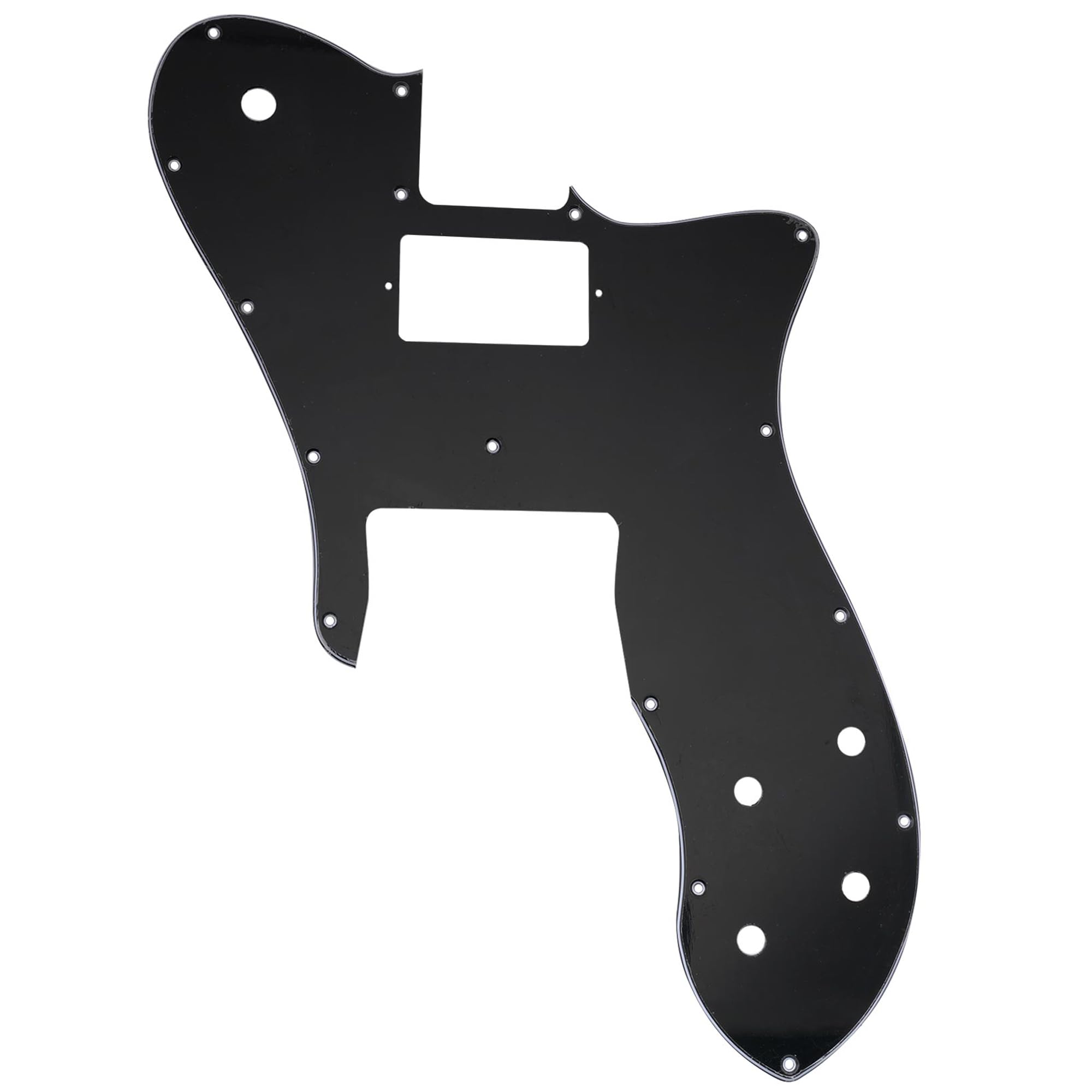 Musiclily Pro 16 Holes Single H Guitar Pickguard For USA/Mexico Fender 72 Tele Custom Style Electric Guitar, 3ply Black