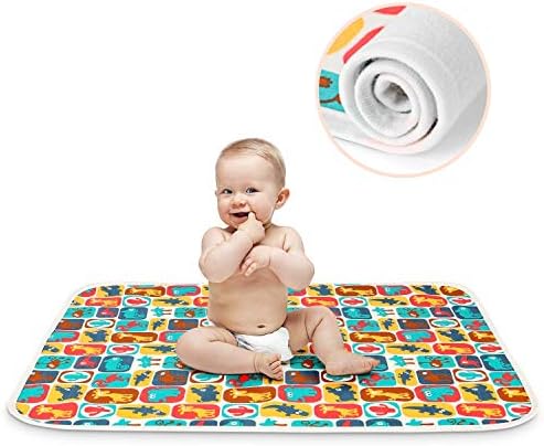 Printed Changing Baby Diaper Pad, Waterproof Pad Baby, Mifiatin Soft Urine Pads Absorbent Blanket Sheet Bed Pads Washable Mattress Change Mat Incontinence Pads for Infant and Adults - Zoo(70x100cm)