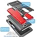 LG Stylo 2 Case, LG Stylus 2/Stylus 2 Plus/Stylo 2V/Stylo 2 Plus Holster Belt, Tekcoo [Hoplite] Shock Absorbing [Red] Locking Clip Defender Heavy Full Body Kickstand Carrying Armor Cases Cover