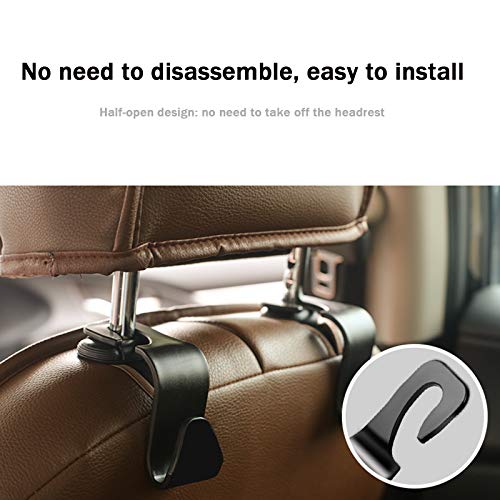 OPKALL Car Hooks,Car Seat Headrest Hooks Universal Seat Headrest Hanger for Purse,Grocery Bags,Handbag(4 Pack) - Image 3