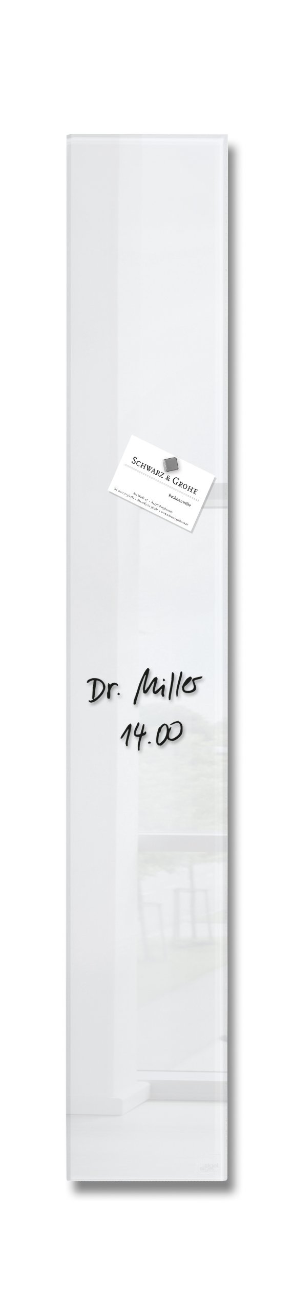 SIGEL GL101 Premium Glass magnetic Board, glossy surface, 12 x 78 cm, easy mounting, super White - Artverum