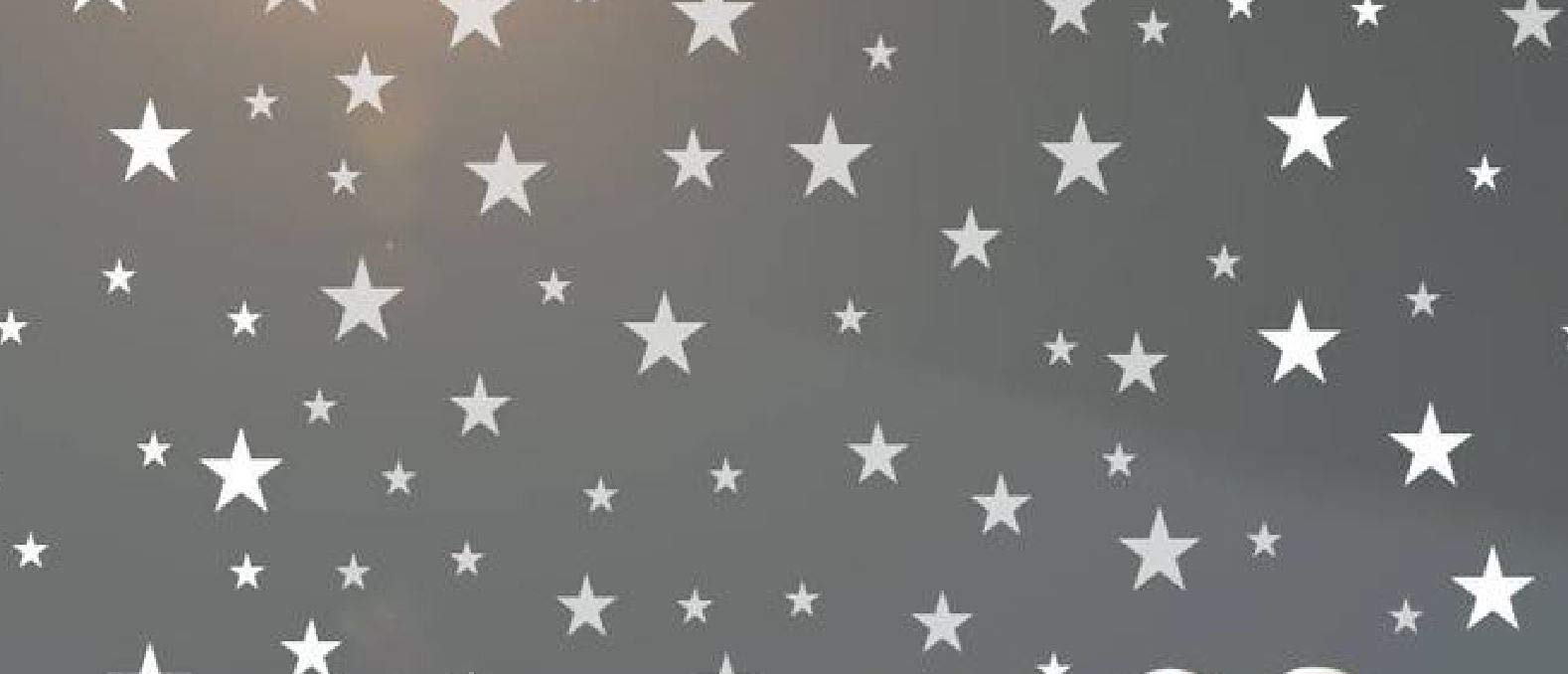 64 Vinyl Stars Wall Stickers Mixed-Sized (White)