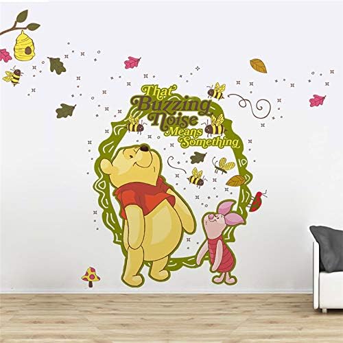 Wangjingxi Cartoon Winnie Pooh Wall Decals Kids Rooms Nursery Home Decorations Disney Animals Wall Stickers DIY Mural Art PVC Posters 40 * 60Cm*2