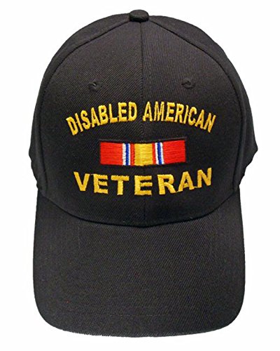 DAV Cap Disabled American Veteran Baseball Cap Black Hat Army Navy Air Force Marines
