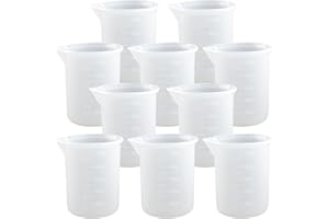 MOUKIWEEN 10 PCS 100ml Silicone Measuring Cups for Resin Non-Stick Mixing Cups Glue Tools, Precise Scale Toning Cups for Resin DIY Craft Jewelry Making