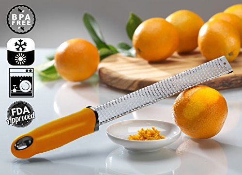 Premium Microplane Classic Zester, 18/8 Stainless Steel, Orange, 191