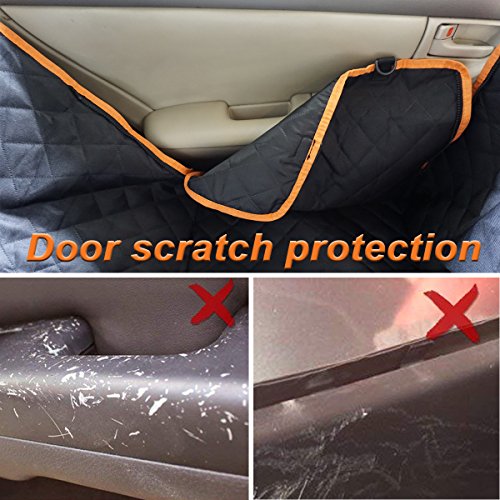 SUUKAA Durable 900D Oxford Cloth Dog Seat Cover for Back Seat,Middle Zipper,Visual Mesh Window,Door Protection,Waterproof,for Car SUV Truck