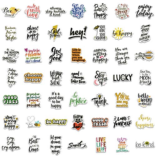 112pcs Inspirational Stickers for Water Bottles, [Hello World] 50pcs Motivational Stickers+72pcs Reward Stickers for Scrapbook, Planner, Students, Quote Positive Word Stickers for Teen