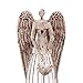 Antiqued Metal Garden Angel Statue with Heart, Indoor Outdoor Angel Yard Art Decor Lawn Patio Decorations Holiday Decor Garden Gift Idea, 32’’H (Heart)