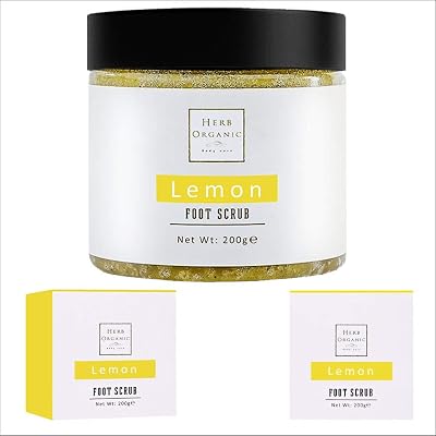 HERBORGANIC Lemon Foot Scrub 200g - Vitamin E, Coconut & Almond Oil - Exfoliator
