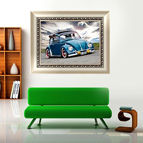Yeefant Car Realistic Modern Art Embroidery Paintings No Fading 5D Canvas Rhinestone Pasted DIY Diamond Cross Stitch Home Wall Decor for Bedroom Living Room,12x16 Inches