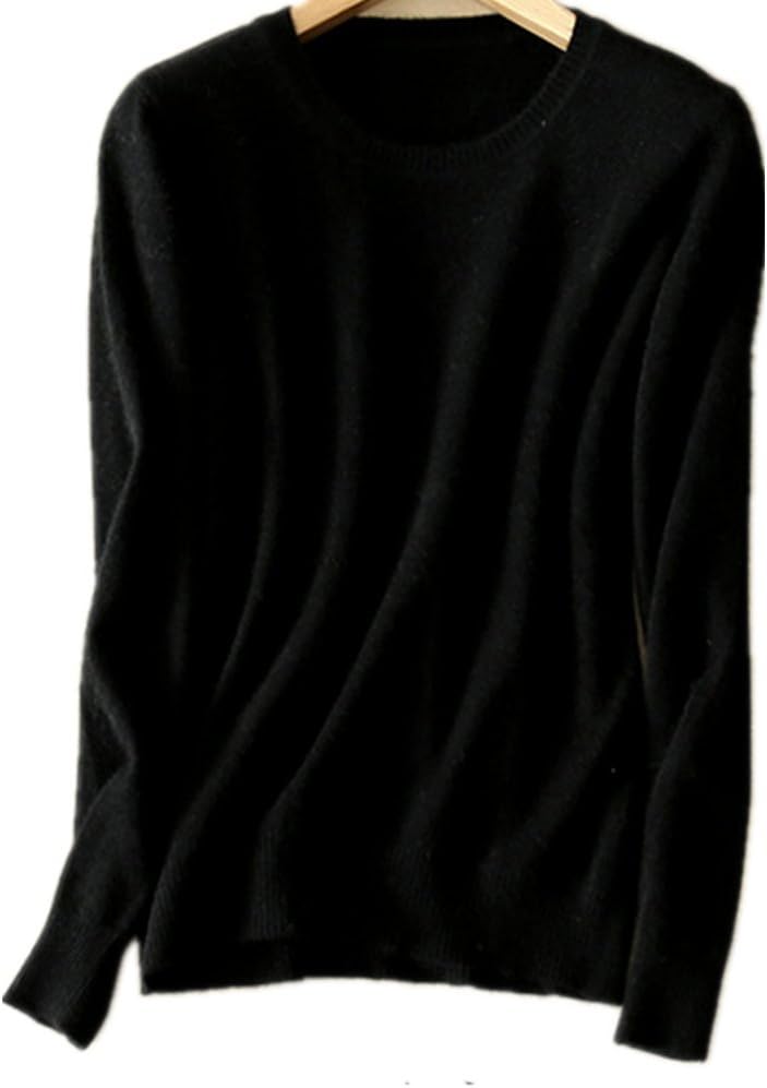 MMYOMILadies Crewneck Knitted Jumper Sweater Casual Long Sleeve Pullover Lightweight Classic Blouse Tops