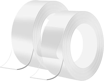 SLETIE 2 Pack Nano Double Sided Tape 3m x 2cm x 1mm Reusable Adhesive Strong Gel