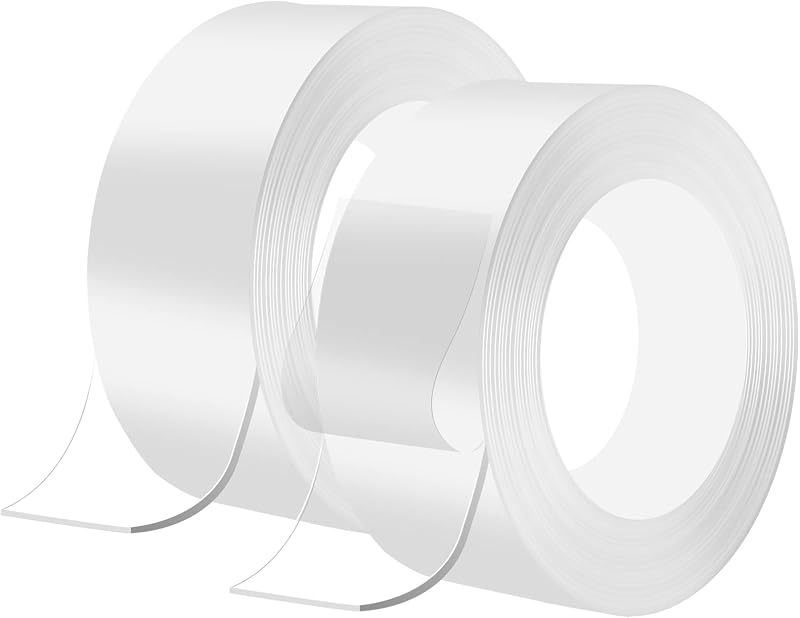 SLETIE 2 Pack Nano Double Sided Tape 3m x 2cm x 1mm Reusable Adhesive Strong Gel