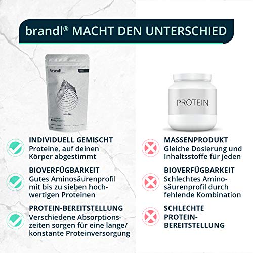 Veganer-Proteinshake-Pure-Protein-Brandl-Nutrition-Probierpaket-individualisierbar-glutenfrei-ohne-kuenstliche-SuessstoffeProbierpaket-mit-4-Geschmacksrichtungen-4x-30g