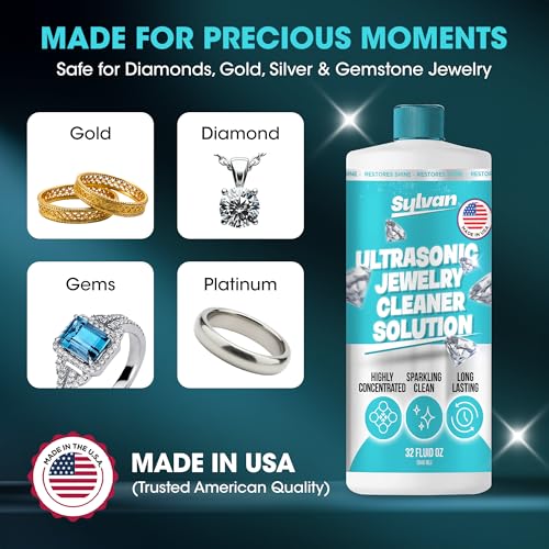 32 Oz Ultrasonic Jewelry Cleaner Solution + Free Cloth | Makes 50+ photo 10