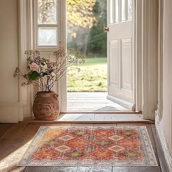 CAPALOCA 2x3 Area Rug Bohemian Rugs with Print