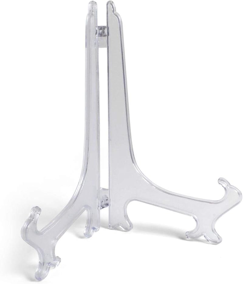 igadgitz home Folding Plate Holder Decorative Stand Small Medium Large Clear