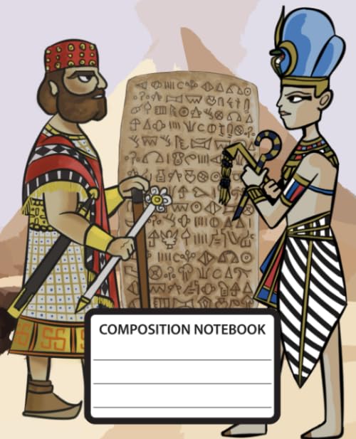 Composition Notebook: Wide Ruled School Composition Notebook. 110 Pages, 7.5"x9.25". White double sided paper. Pharaoh Ramesses and King Muwatalli ... of the peace treaty from the battle of Kadesh