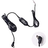 EKYLIN Caricabatteria per Auto Dash Cam Hardwire Angolo Destro Mini USB, Kit Cavo di Ricarica cablato Auto Diretto per telecamere Dash DC 12-36V a 5V