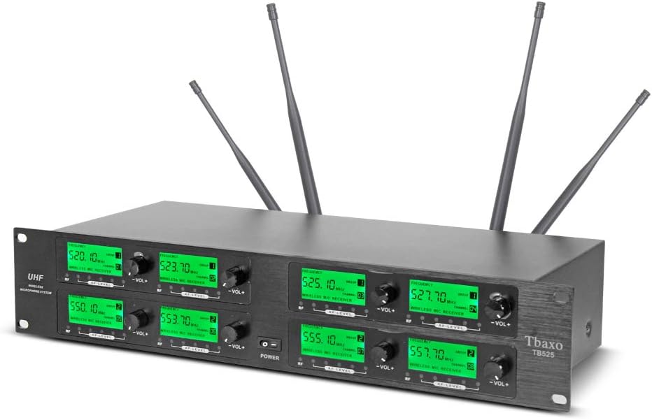Frequency A Wireless Microphone System 8 Channel Microphone UHF 4 Handheld Mic 4 Headset 4 Lavalier Bodypack 4 Lapel Mic Pro Audio Karaoke System Church Speaking Conference Wedding Party: Home Audio & Theater
