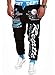 TM Men's Casual Letter Pattern Tether Waist Pants Long Sweatpants