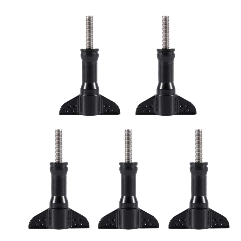 VBESTLIFE 5Pcs 6cm Long Thumbscrew Set Compatible with GoPro/For Sjcam/Xiaomi Yi/AEE Sport Cameras, Easily Tighten and Loosen Screws, Stainless Steel and ABS Screw
