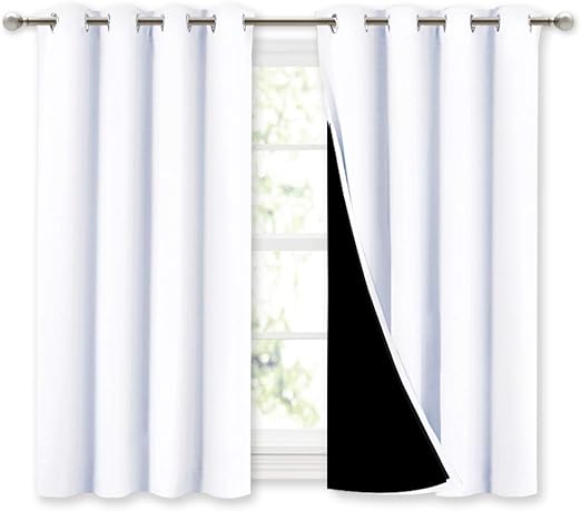 Amazon Com Lush Decor Light Gray Curtains Grommet Panel With Insulated Blackout Lining Room Darkening Window Set Pair 108 X 52 L Home Kitchen