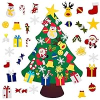 Fayoo DIY Felt Christmas Tree with 30pcs Ornaments, Xmas Gifts for Kids New Year Handmade Christmas Door Wall Hanging Decorations