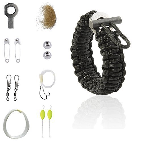 The Friendly Swede Multi Functional Paracord Bracelet Survival Kit (Black)