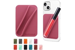 Nottnnut Lip Gloss Holder Phone Case Lipstick Lip Glaze Phone Case Self-Adhesive Silicone Cell Phone Case with Lip Gloss Holder for iPhone and Android Phones (Rectangular Rose)