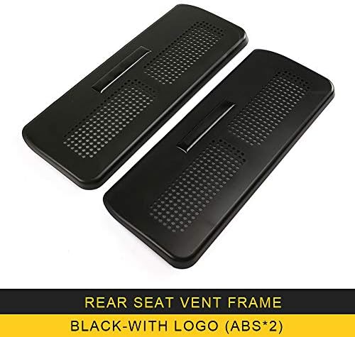 ANTEKE Auto Car-Styling Rear seat Vent Frame Cover Stickers Covers Interior Accessories for Nissan Patrol Y62 (Rear seat Vent Frame-【ABS black2】【with Logo】)