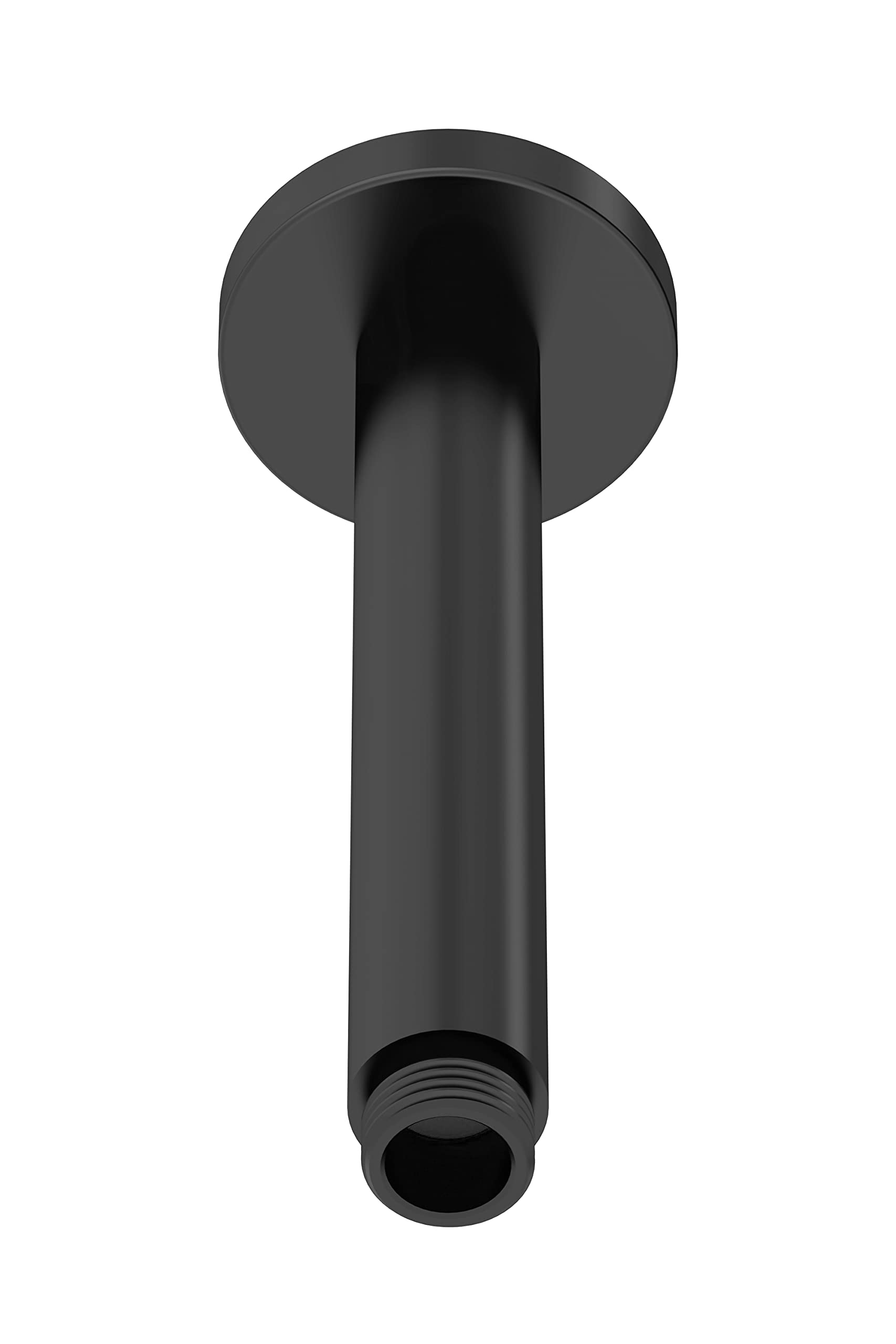 nuie ARM415 Fixed Heads Modern Bathroom Round Ceiling Mounted Shower Arm, 150mm, Matt Black