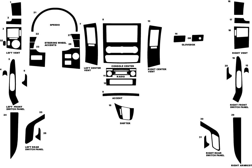 Rvinyl Rdash Dash Kit Decal Trim for Mercedes-Benz Sprinter 2010-2016- Wood Grain (Mahogany)