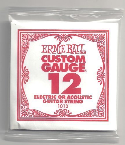 ERNIE BALL SIX PACK OF CUSTOM GAUGE 12 --1012 -- (P01012) --.012 Plain Steel -- 6 pack of strings