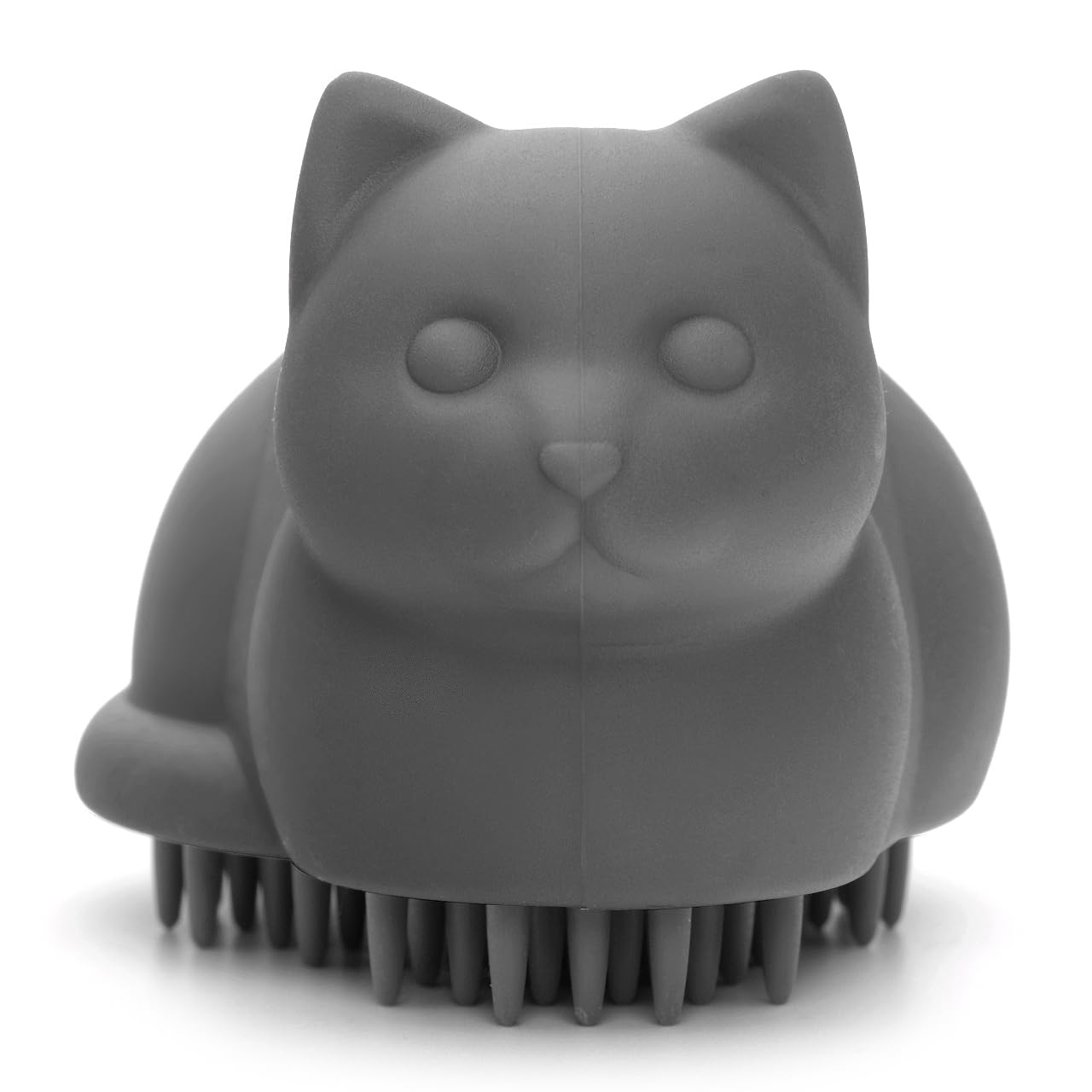 CKB LTD Super Soft Silicone Cat Brush MEOW Pet Brush With Ultra Soft Silicone Pins - For Grooming Shedding Massage Bath Brush Long and Short Scratching Removal of Hair Kitten Puppy Grey