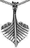 Viking Dragon Head Ship Pewter Pendant Drakkar Norse