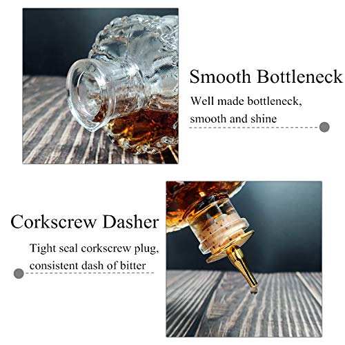 Bitters Bottle - Jewel Bitter Bottle For Cocktail, 6oz / 175ml, Glass Dahs Bottle With Stainless Steel Dasher Top - DSBT0011 (6oz/175ml) (Jewel 6oz/175ml) - Thumbnail 3