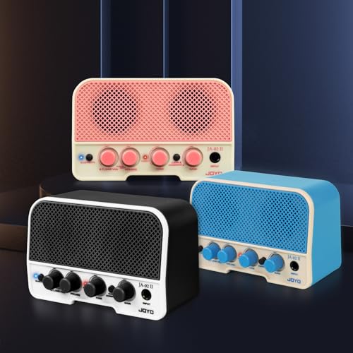 JOYO Mini Amplificador de Guitarra 5W Amplificador para Guitarra Eléctrica Pequeño Amplificador de Guitarra con Bluetooth, Canales Limpios y Sobretransmisión, Recargable, Portátil (JA-02 II Negro)