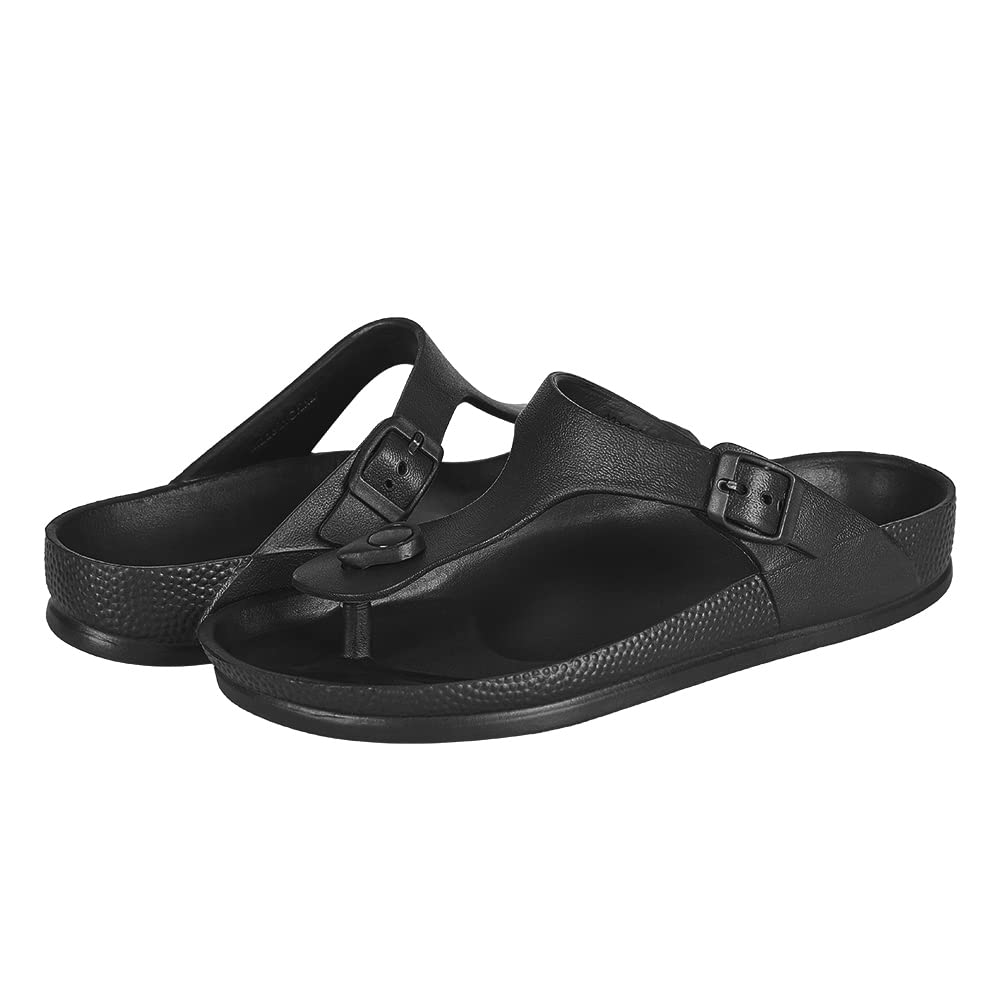 Photo 1 of FUNKYMONKEY EVA Flip Flops Waterproof Adjustable Thong Sandals for Mens and Womens (11 M US, Black/Women)