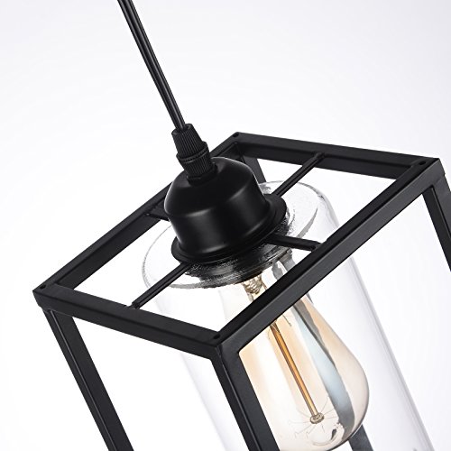 HMVPL Plug in Pendant Lighting Fixtures with Long Hanging Cord and Dimmer Switch, Vintage Metal Hanging Chandelier Swag Ceiling Lamp with Glass Shade for Kitchen Island Dining Table Bed-Room Foyer