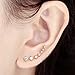 OKAJEWELRY Cubic Zircon Crystal Ear Sweep Cuff Hook Earrings 1 Pair
